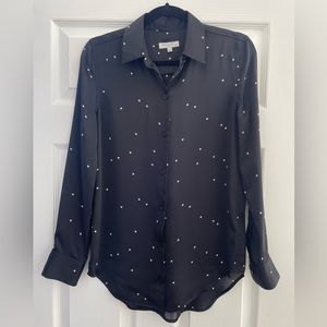 ⚡️SALE⚡️Equipment Silky Black Star Print Button down Shirt